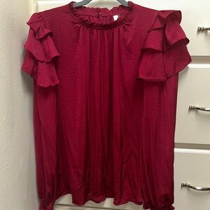 Glam Ruffle Sleeve Blouse